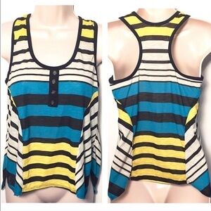 🆕 High low striped shark bite hem tank top